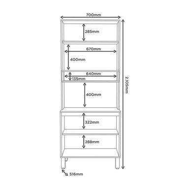 MUEBLE DE COCINA PARA MICROONDAS CAMIL  210.5x51,6x70 - 2