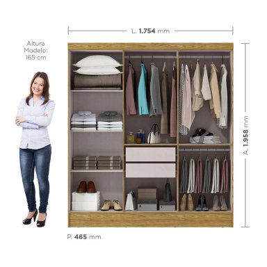 Closet 6 puertas Nativo Marrocos/ Off white 200,6x46,2x175,2 - 3