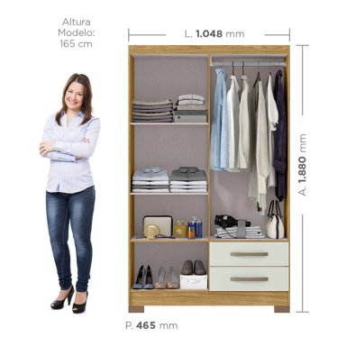 Closet 4 puertas Classic Marrocos/ Off white 188x46,5x104,8 - 2