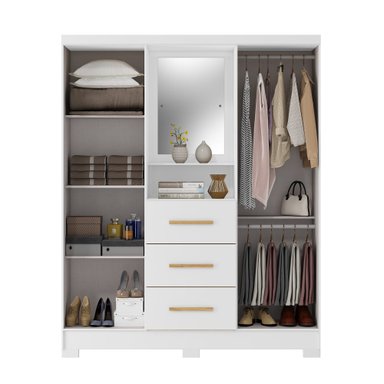 CLOSET 4 PUERTAS 3 CAJONES VERSALLES 190X46,5X 152,4 BLANCO NIEVE - 3