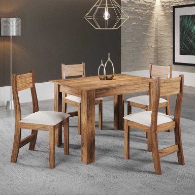 JUEGO DE COMEDOR 4 SILLAS DESTINY BEIGE 75,1 x 75 x 110 cm - 1