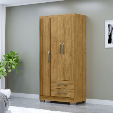 CLOSET 3 PUERTAS CLASSIC MARROCOS/ MARROCO RIPADO 188 X 80 X 46 - 1