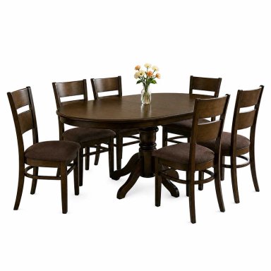 JUEGO DE COMEDOR JULIETTE CHOCOLATE EXTENDIBLE 6 SILLAS CAFE - 2