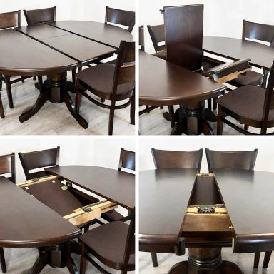 JUEGO DE COMEDOR JULIETTE CHOCOLATE EXTENDIBLE 6 SILLAS CAFE - 6