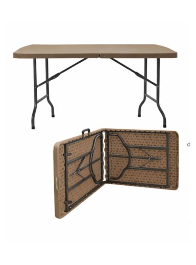MESA TODODESCUENTO PLEGABLE MALETA 180CM TIPO RATTAN ARMA FÁCIL CAMPING - 2