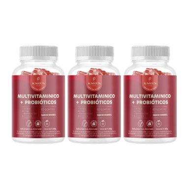 MULTIVITAMINICO + PROBIOTICOS - VITA A B C D E - 3 X 60 GOMITAS - 1