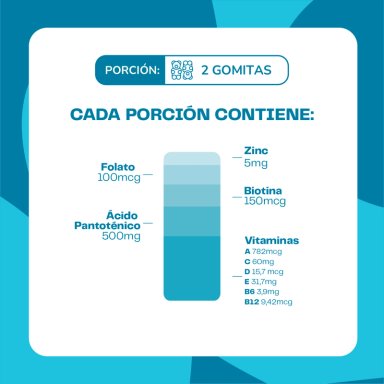 BIOTINA HAIR NAILS & SKIN GUMMIES | PELO UÑAS PIEL 3X 60 UNI - 5