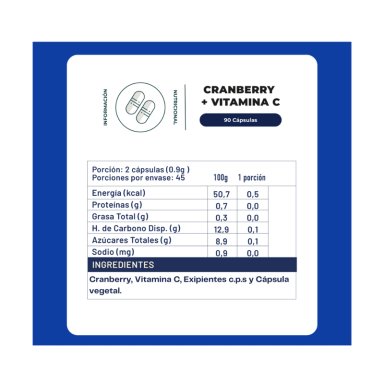 CRANBERRY + VITAMINA C 90 CAPSULAS 500 MG - 2