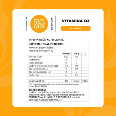PACK GOMITAS VITAMINA D3 180 UNIDADES - 2