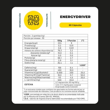 ENERGYDRIVER - 60 GOMITAS - ENERGIA DIARIA - 2