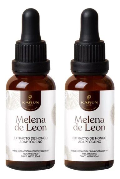 PACK 2 X MELENA DE LEON HONGO DOBLE EXTRACTO GOTAS 30ML - 1