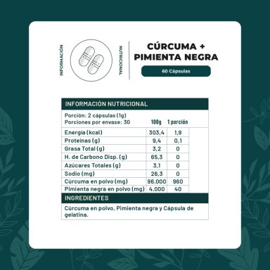 CURCUMA + PIMIENTA 60 CAPSULAS - 2