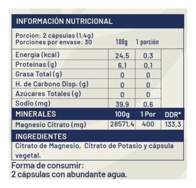 CITRATO DE MAGNESIO + CITRATO DE POTASIO 700MG - 60 CAP - 5