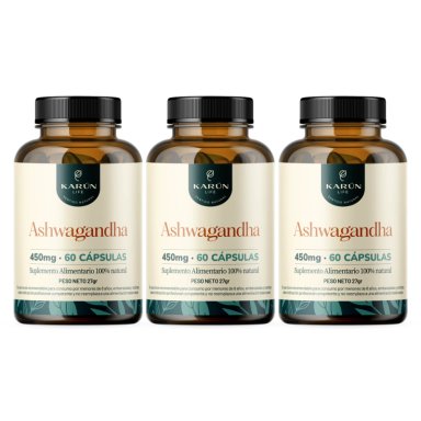 Pack X3 Ashwagandha 450 Mg 60 Cap Antiestres Karun Life - 1