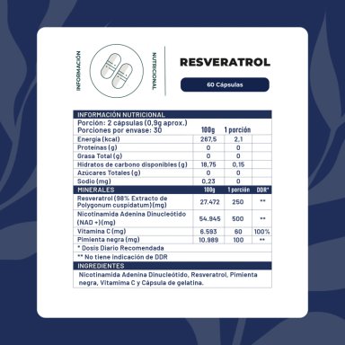 RESVERATROL NAD + 60 CAP PREMIUM KARUN LIFE - 2