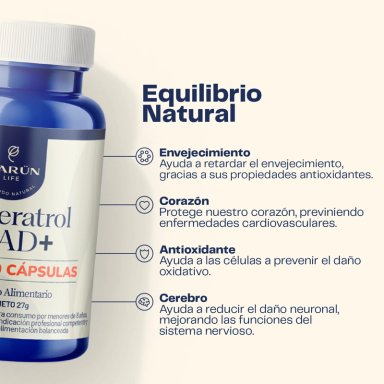 RESVERATROL NAD + 60 CAP PREMIUM KARUN LIFE - 3