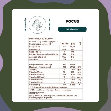 FOCUS CLARIDAD MENTAL Y COGNITIVA 60 CAPSULAS KARUN LIFE - 2
