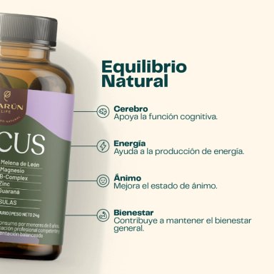 FOCUS CLARIDAD MENTAL Y COGNITIVA 60 CAPSULAS KARUN LIFE - 3