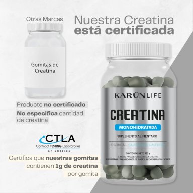 GOMITAS DE CREATINA MONOHIDRATADA 150 UN KARUN LIFE - 3