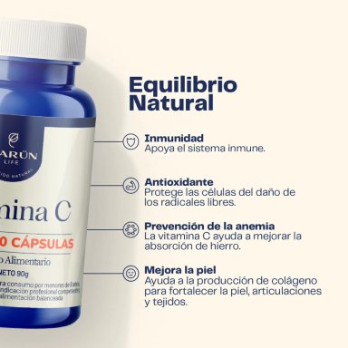 VITAMINA C 90 CAPSULAS - 1000 MG KARUN LIFE - 3
