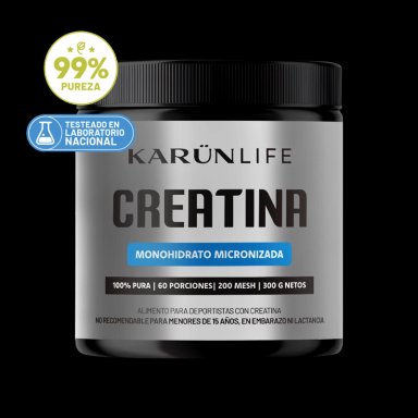 CREATINA MONOHIDRATADA EN POLVO 300 GRAMOS KARUN LIFE - 1