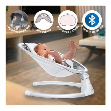 SILLA GLOBAL LATIN GROUP 1300500 CUNA MECEDORA AUTOMÁTICA BEBÉ CONTROL REMOTO GRIS - 3