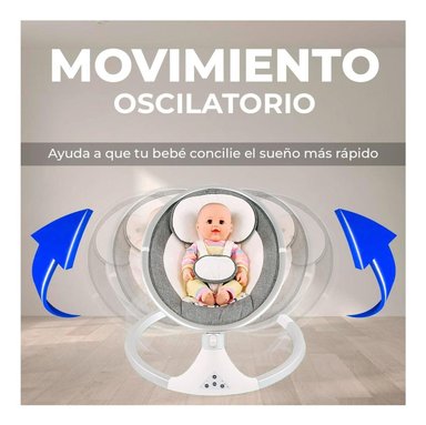 SILLA GLOBAL LATIN GROUP 1300500 CUNA MECEDORA AUTOMÁTICA BEBÉ CONTROL REMOTO GRIS - 5