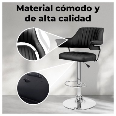 SILLA PISO BAR CON RESPALDO Y POSA BRAZOS - 3