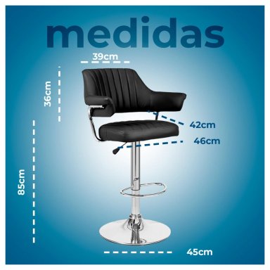 SILLA PISO BAR CON RESPALDO Y POSA BRAZOS - 6
