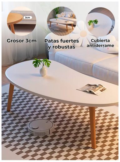 MESA DE CENTRO MINIMALISTA DISEÑO NORDICO Y ELEGANTE - 2