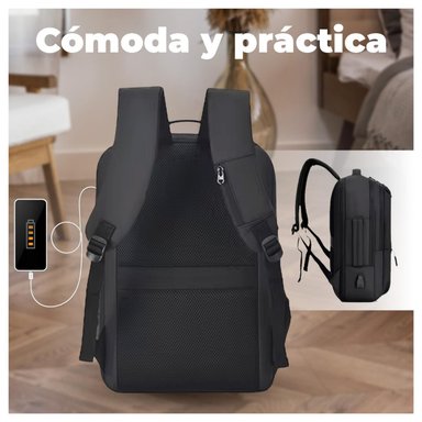 MOCHILA EJECUTIVA HOMBRE MUJER ANTIRROBO IMPERMEABLE CON PUERTO USB - 5