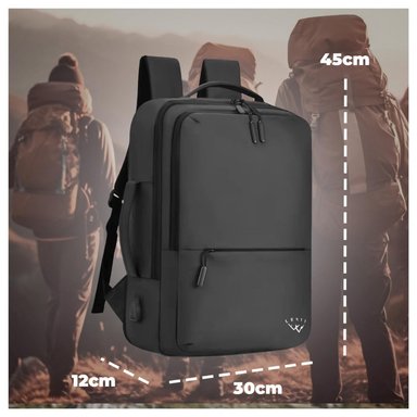 MOCHILA EJECUTIVA HOMBRE MUJER ANTIRROBO IMPERMEABLE CON PUERTO USB - 6