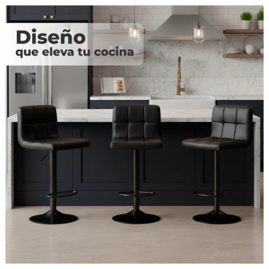 PACK 2 SILLA DE BAR CON BASE MATE Y ALTURA REGULABLE DISEÑO MODERNO - 5