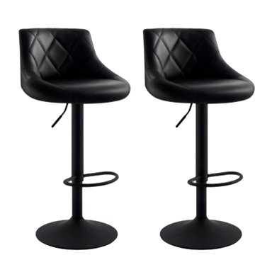 PACK 2 PISO BAR TABURETE BASE NEGRA GIRATORIO Y AJUSTABLE - 1
