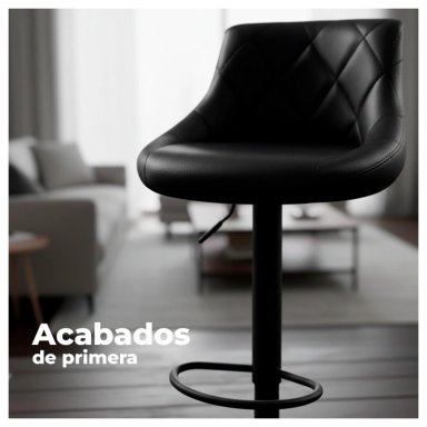 PACK 2 PISO BAR TABURETE BASE NEGRA GIRATORIO Y AJUSTABLE - 4
