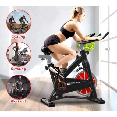 BICICLETA ESTÁTICA IMPORTCLICK DEP.05 SPINNING PROFESIONAL 120 KG ROJO - 5