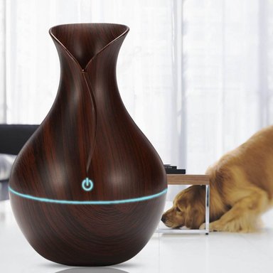 HUMIDIFICADOR AROMATIZADOR 130 ML JARRÓN MADERA LED USB - 5