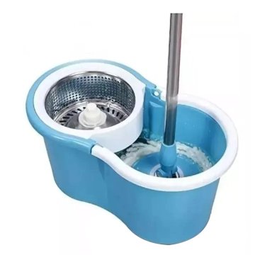 MOPA GIRATORIA 360º CELESTE TRAPEADOR CANASTO ACERO INOXIDABLE - 2