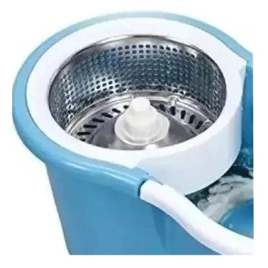 MOPA GIRATORIA 360º CELESTE TRAPEADOR CANASTO ACERO INOXIDABLE - 4