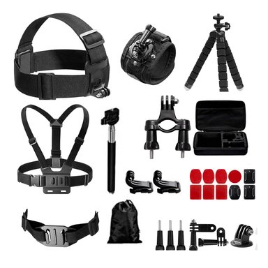 KIT IMPORTCLICK TEC.115 30 ACCESORIOS CÁMARA DEPORTIVA GOPRO ESTUCHE - 1