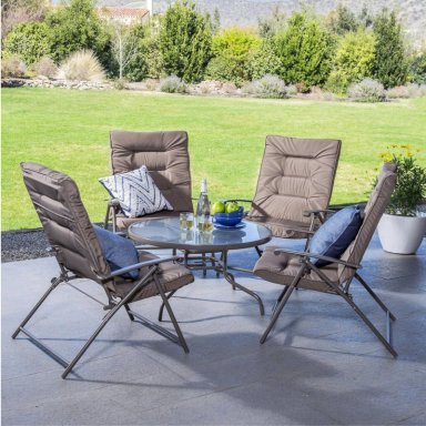 JUEGO COMEDOR TERRAZA IMPORTCLICK AIR.27 METAL GRIS JARDÍN MESA + 4 SILLAS - 7