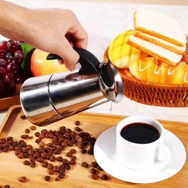 CAFETERA ITALIANA ACERO INOXIDABLE 6 TAZAS 300 ML - 5