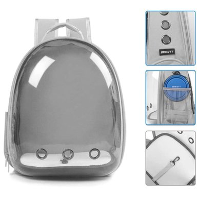 MOCHILA TRANSPORTADORA PERROS GATOS BOLSO TRANSPARENTE IMPORTCLICK S - 3