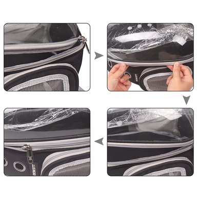 MOCHILA TRANSPORTADORA PERROS GATOS BOLSO TRANSPARENTE IMPORTCLICK S - 6
