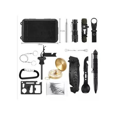 KIT IMPORTCLICK SUPERVIVENCIA EMERGENCIA MULTIHERRAMIENTA 18 PIEZAS ACERO - 2