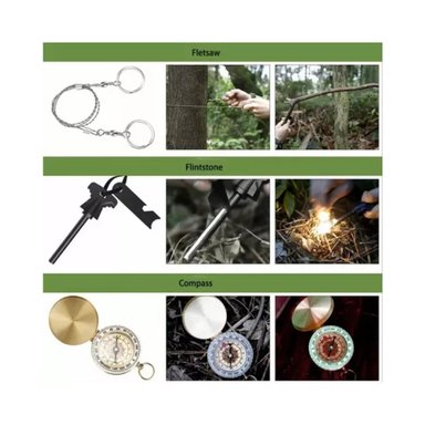 KIT IMPORTCLICK SUPERVIVENCIA EMERGENCIA MULTIHERRAMIENTA 18 PIEZAS ACERO - 5