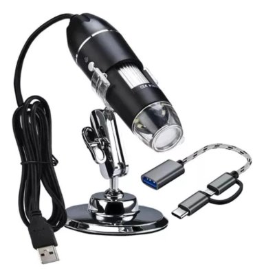 MICROSCOPIO IMPORTCLICK DIGITAL USB 1600X CÁMARA 8 LEDS PC - 1