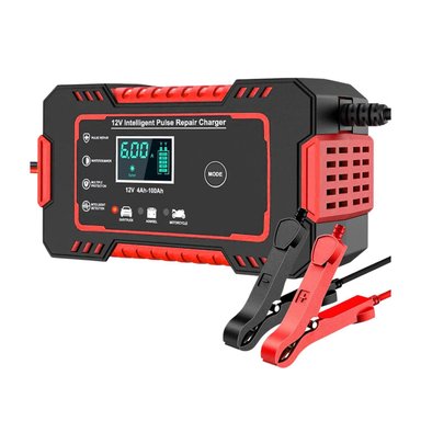 CARGADOR BATERÍA IMPORTCLICK AUTOMÓVIL 6 AMPERIOS MONITOR CARGA INTELIGENTE 12 V ROJO - 1