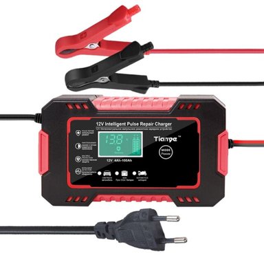 CARGADOR BATERÍA IMPORTCLICK AUTOMÓVIL 6 AMPERIOS MONITOR CARGA INTELIGENTE 12 V ROJO - 2