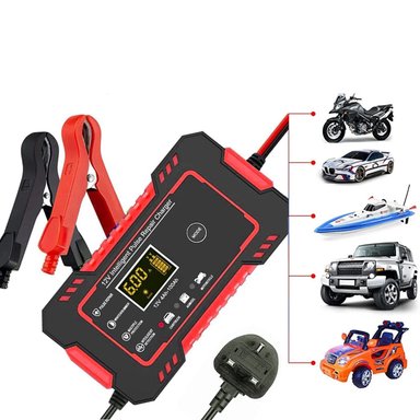 CARGADOR BATERÍA IMPORTCLICK AUTOMÓVIL 6 AMPERIOS MONITOR CARGA INTELIGENTE 12 V ROJO - 4